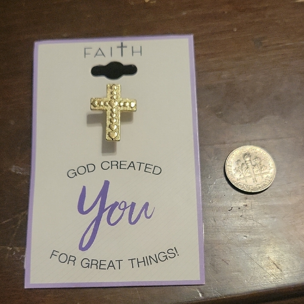 Gold Cross Pin